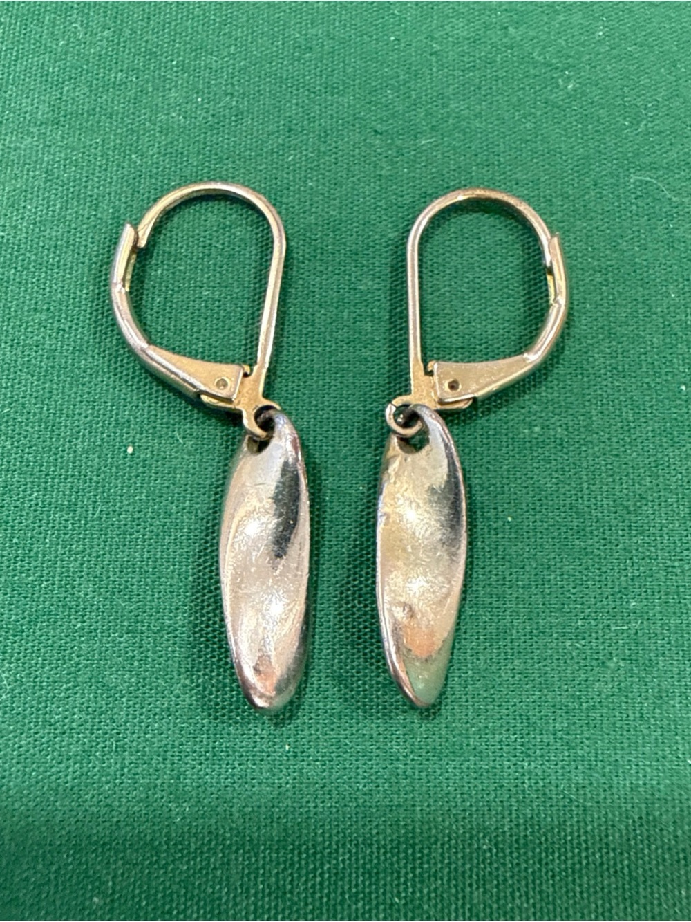 Sterling Silver Tone Dangle Leverback Earrings - Silver. 85F